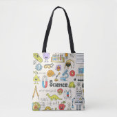 Wetenschap Doodles: Handgetekende schoolset. Tote Bag (Voorkant)