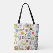 Wetenschap Doodles: Handgetekende schoolset. Tote Bag (Achterkant)