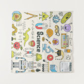 Wetenschap Doodles: Handgetekende schoolset. Wandkleed (Voorkant (horizontaal))