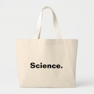 Wetenschap één woord minimalistisch ontwerp grote tote bag