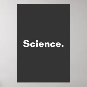 Wetenschap één woord minimalistisch ontwerp poster