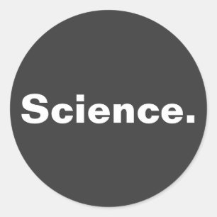 Wetenschap één woord minimalistisch ontwerp ronde sticker