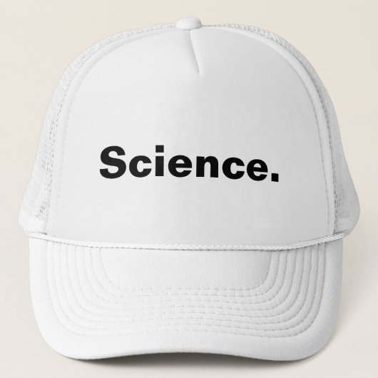 Wetenschap één woord minimalistisch ontwerp trucker pet (Voorkant)