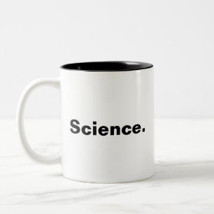 Wetenschap één woord minimalistisch ontwerp tweekleurige koffiemok