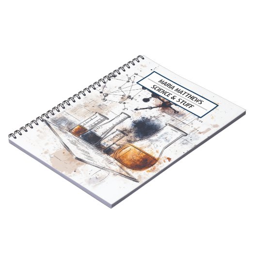 Wetenschap en chemie thema Spiral Photo Notitieboe Notitieboek (Linkerzijde)