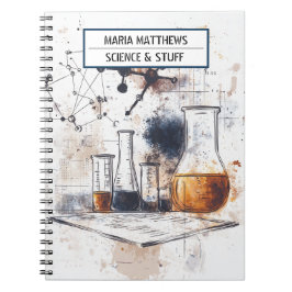 Wetenschap en chemie thema Spiral Photo Notitieboe Notitieboek