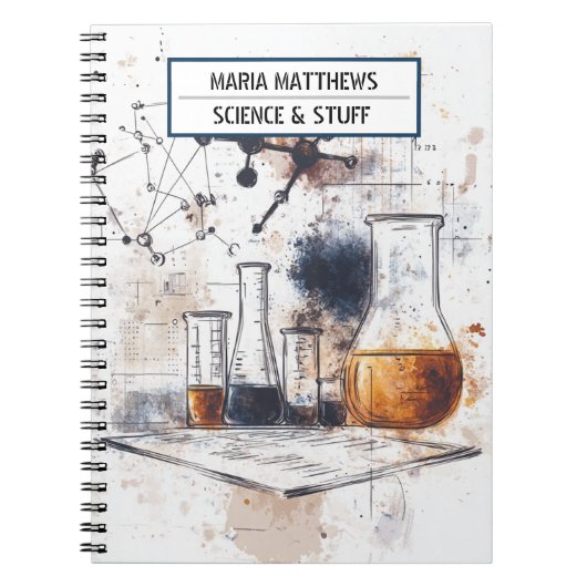 Wetenschap en chemie thema Spiral Photo Notitieboe Notitieboek (Voorkant)