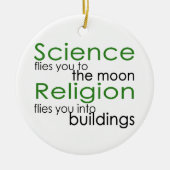 Wetenschap en religie keramisch ornament (Voorkant)