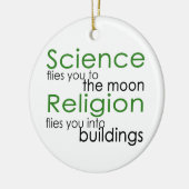 Wetenschap en religie keramisch ornament (Links)
