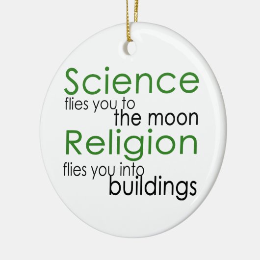 Wetenschap en religie keramisch ornament (Links)