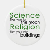 Wetenschap en religie keramisch ornament (Achterkant)