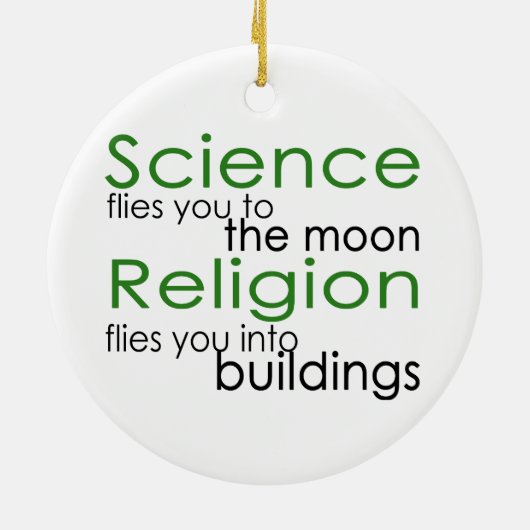 Wetenschap en religie keramisch ornament (Achterkant)