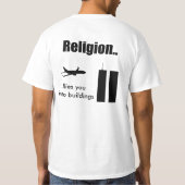 Wetenschap en religie vliegen je... Shirt (Achterkant)