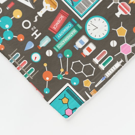 Wetenschap en scheikundepatroon comprimeren fleece deken (Hoek)