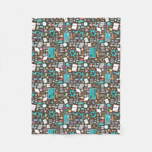 Wetenschap en scheikundepatroon comprimeren fleece deken (Voorkant)