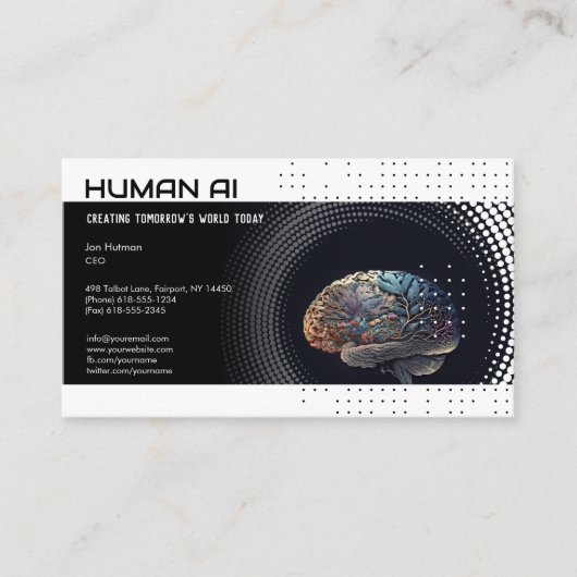 Wetenschap en technologie | AI-ingenieur Visitekaartje (Voorkant)