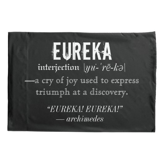 Wetenschap Eureka Definition Archimedes Kussensloop (Achterkant)