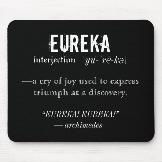 Wetenschap Eureka Definition Archimedes Muismat (Voorkant)