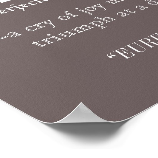 Wetenschap Eureka Definition Archimedes Poster (Hoek)