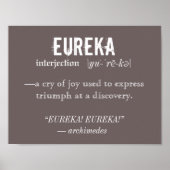 Wetenschap Eureka Definition Archimedes Poster (Voorkant)
