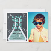 Wetenschap Experiment Flask Krijtbord Foto Verjaar Kaart (Voorkant)