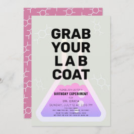 Wetenschap Experiment Fles Neon Roze Meisje Verjaa Kaart