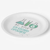 Wetenschap Experiment Groene Jongen Verjaardag Papieren Bordje (Gekanteld)