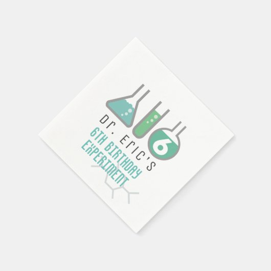 Wetenschap Experiment Groene Jongen Verjaardag Servet (Hoek)