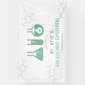 Wetenschap Experiment Groene Jongen Verjaardag Wel Spandoek (Verticaal)