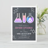 Wetenschap Experiment Zwart Krijtbord Meisje Verja Kaart (Staand voorkant)