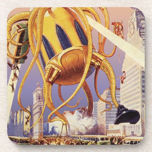 wetenschap Fiction Alien War Invasion Octopus Drankjes Onderzetter (Voorkant)
