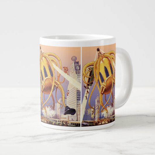  wetenschap Fiction Alien War Invasion Octopus Grote Koffiekop (Voorkant rechts)
