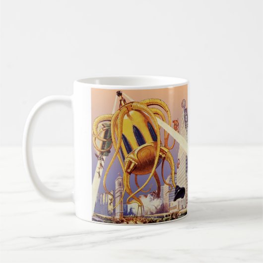 wetenschap Fiction Alien War Invasion Octopus Koffiemok (Links)