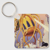 wetenschap Fiction Alien War Invasion Octopus Sleutelhanger (Voorkant)
