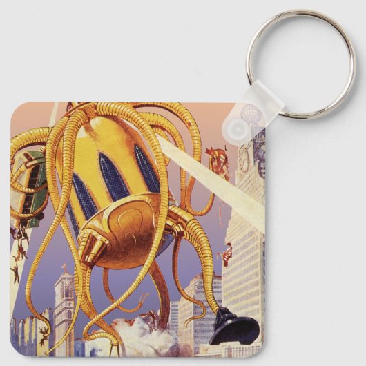 wetenschap Fiction Alien War Invasion Octopus Sleutelhanger (Achterkant)