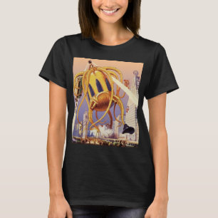 wetenschap Fiction Alien War Invasion Octopus T-shirt