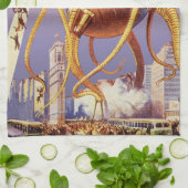  wetenschap Fiction Alien War Invasion Octopus Theedoek (Gevouwen)