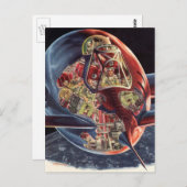 wetenschap Fiction Astronaut Rocket Spaceship Briefkaart (Voorkant / Achterkant)