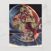 wetenschap Fiction Astronaut Rocket Spaceship Briefkaart (Voorkant)