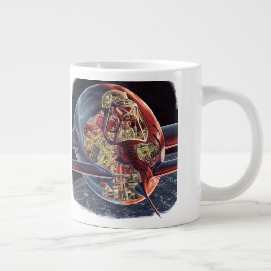 wetenschap Fiction Astronaut Rocket Spaceship Grote Koffiekop (Rechts)