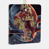 wetenschap Fiction Astronaut Rocket Spaceship Keramisch Ornament (Rechts)