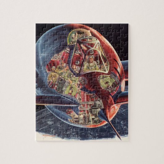  wetenschap Fiction Astronaut Rocket Spaceship Legpuzzel (Verticaal)