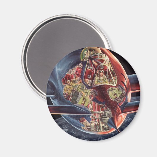 wetenschap Fiction Astronaut Rocket Spaceship Magneet (Voorkant / Achterkant)