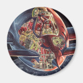  wetenschap Fiction Astronaut Rocket Spaceship Magneet (Voorkant)