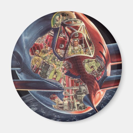 wetenschap Fiction Astronaut Rocket Spaceship Magneet (Voorkant)