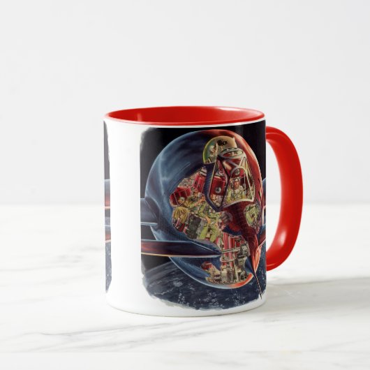 wetenschap Fiction Astronaut Rocket Spaceship Mok (Voorkant rechts)