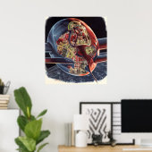  wetenschap Fiction Astronaut Rocket Spaceship Poster (Thuiskantoor)