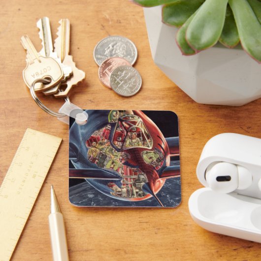  wetenschap Fiction Astronaut Rocket Spaceship Sleutelhanger (Bureau)