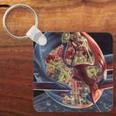  wetenschap Fiction Astronaut Rocket Spaceship Sleutelhanger (Voorkant)