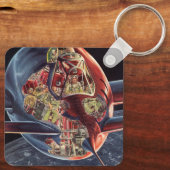 wetenschap Fiction Astronaut Rocket Spaceship Sleutelhanger (Achterkant)